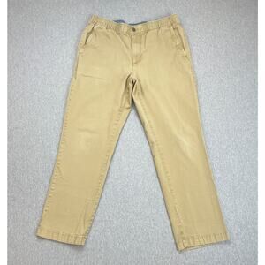 LL Bean Pants Mens 30 Beige‎ Cotton Blend Stretch Chino Flat Front Straight Fit